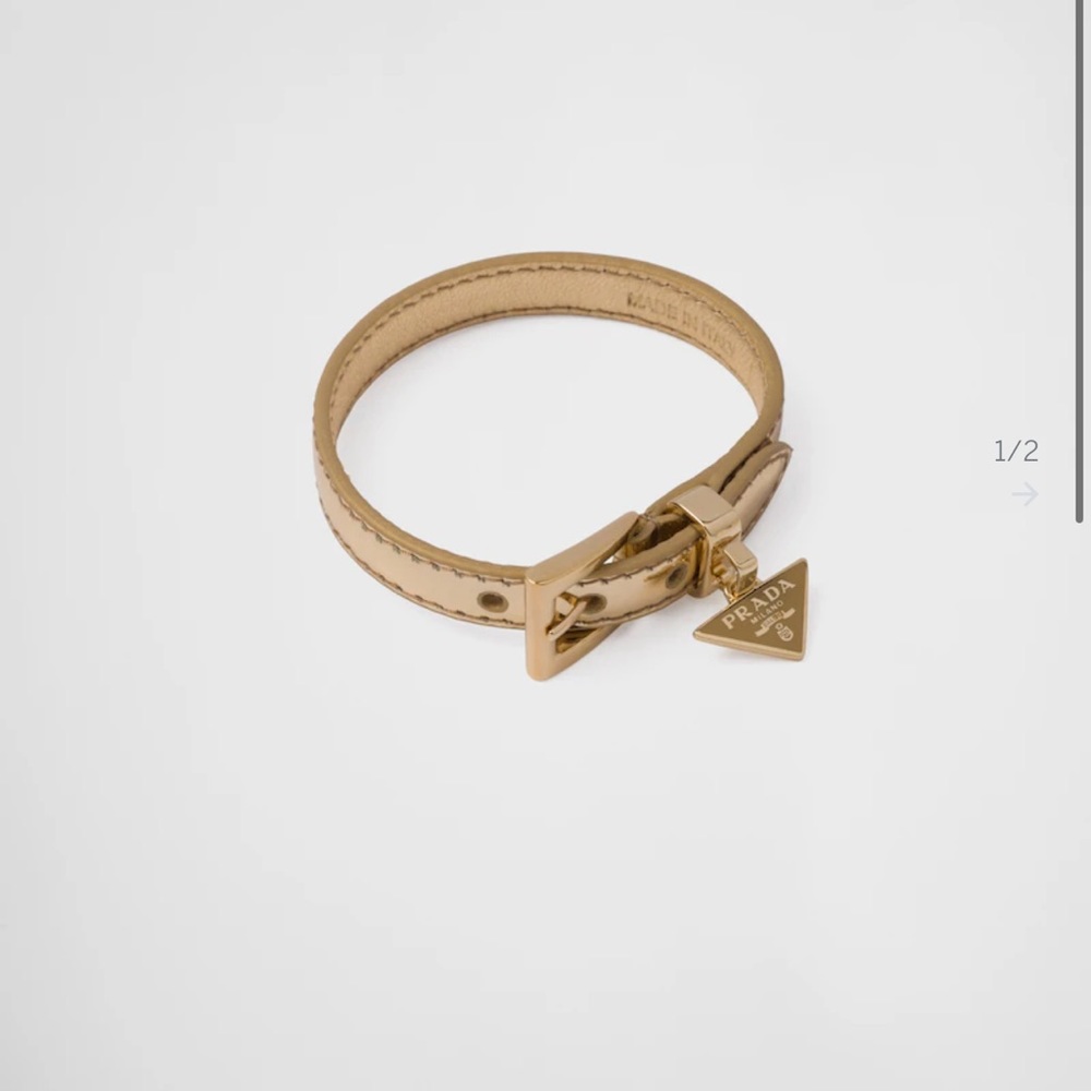 PRADA BRUSHED LEATHER BRACELET NUDE PRISTINE CONDITON